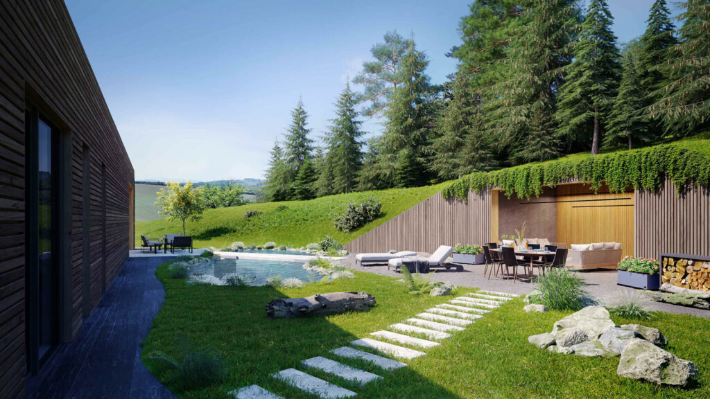 Hillside Splendor luxusní rodinná vila v Zahořanech u Berouna od Skalska Design