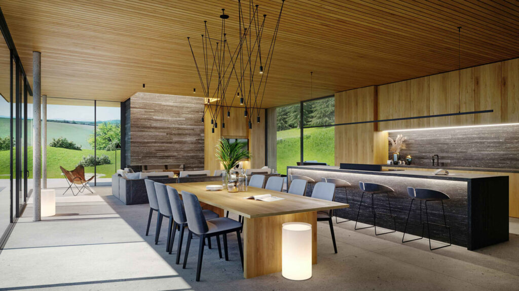 Hillside Splendor luxusní rodinná vila v Zahořanech u Berouna od Skalska Design
